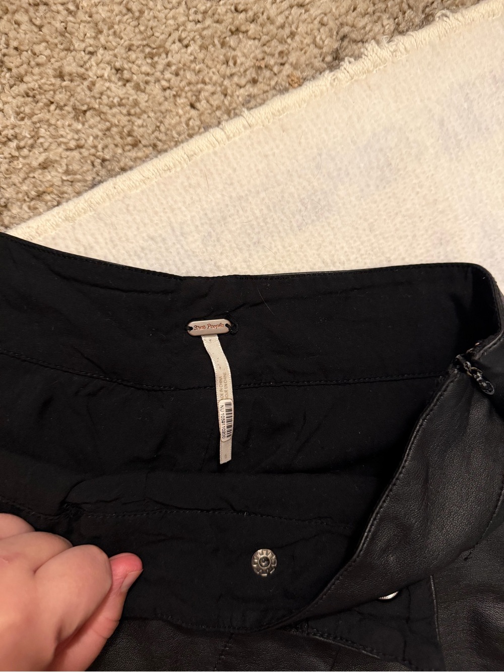 Free People Black Faux Leather Wrap Skort Shorts - Picture 2 of 4